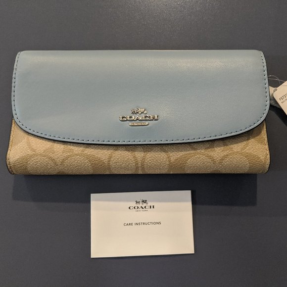 Coach Bags Coach Checkbook Wallet In Signature Coated Canvas Poshmark