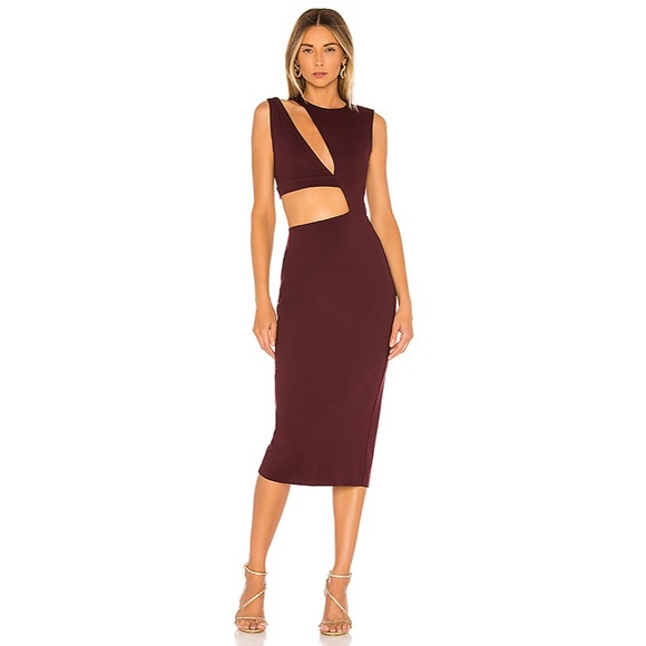 NBD Dresses Nbd Revolve Plum Cut Out Kiari Midi Dress