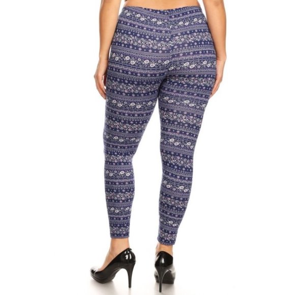 Pants & Jumpsuits 1x3x Womens Plus Size Blue Poly Brushed Leggings