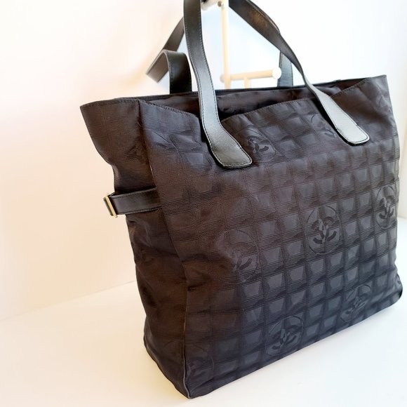 CHANEL Bags Chanel Travel Ligne Tote Bag Black Nylon