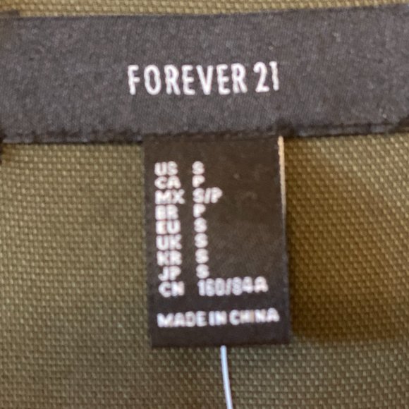 Forever 21 Dresses Long Sleeve Olive Woven Cardigan Wpockets