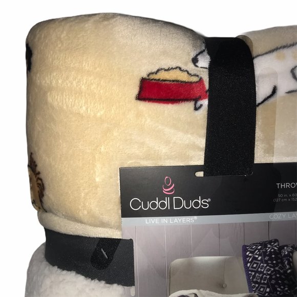 Cuddl Duds Bedding Nwt Cuddl Duds Reversible Dogs Throw 5x60 Poshmark