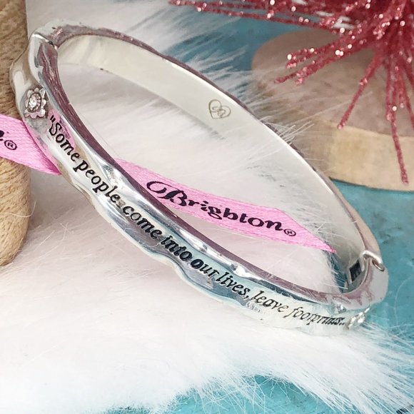 Brighton Jewelry Brighton Footprints Crystal Hinged Bracelet Bangle