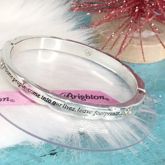 Brighton Jewelry Brighton Footprints Crystal Hinged Bracelet Bangle