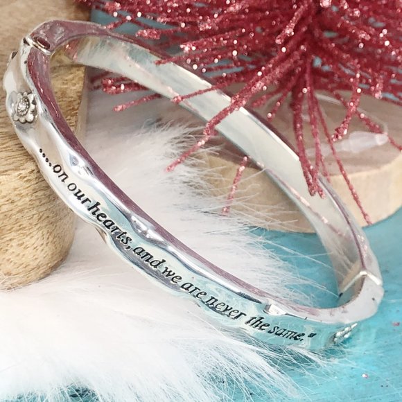 Brighton Jewelry Brighton Footprints Crystal Hinged Bracelet Bangle