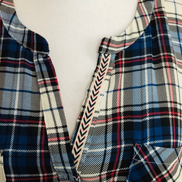 Anthropologie Tops Anthropologie Skies Are Blue Plaid Popover Top