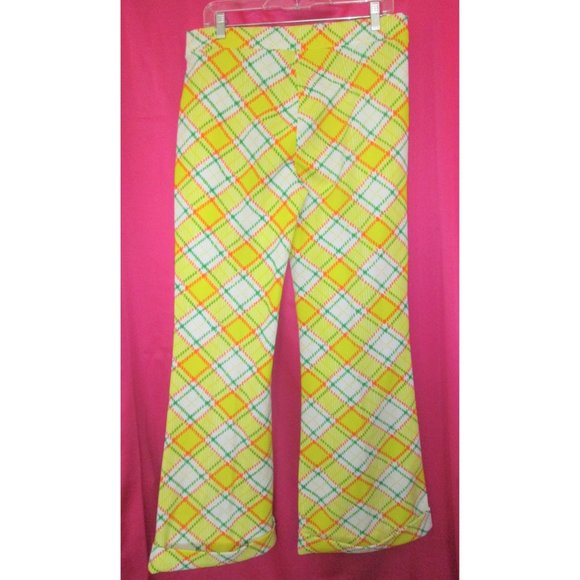 Vintage Pants & Jumpsuits 97 Vintage Plus Size Yellow Plaid Pants