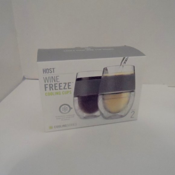 Host Dining Nwt Host Wine Freeze Cooling Cups Set Of 2 Grey Poshmark