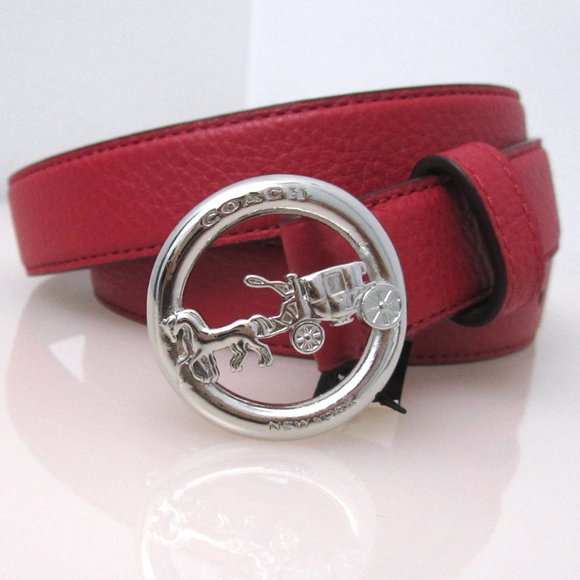 Coach Accessories Coach Horse And Carriage Buckle Belt Red Poshmark