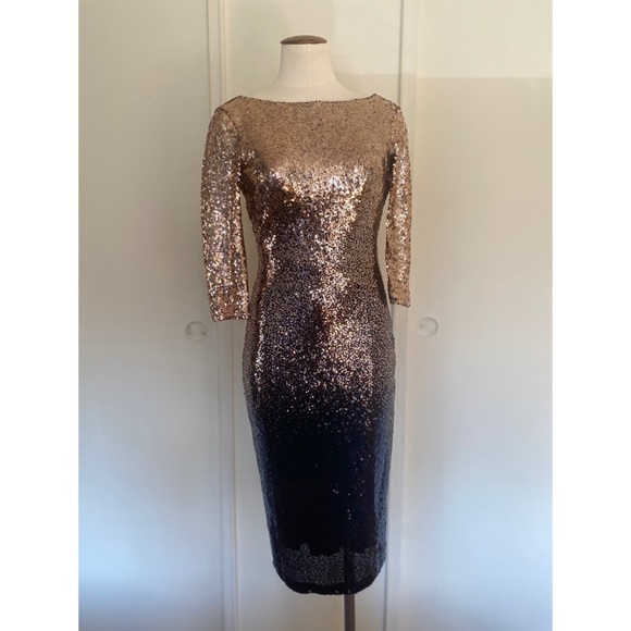 Premier Amour Dresses 34 Sleeve Ombr Sequin Sheath Dres Poshmark