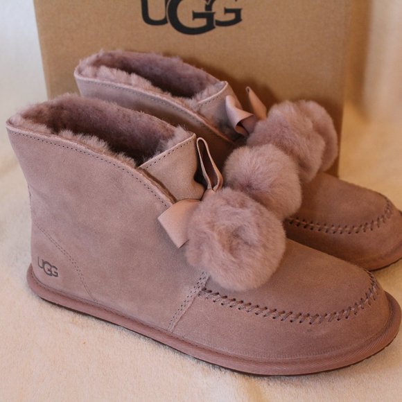 UGG Shoes New Ugg Kallen Pom Slippers House Shoes Pink Poshmark