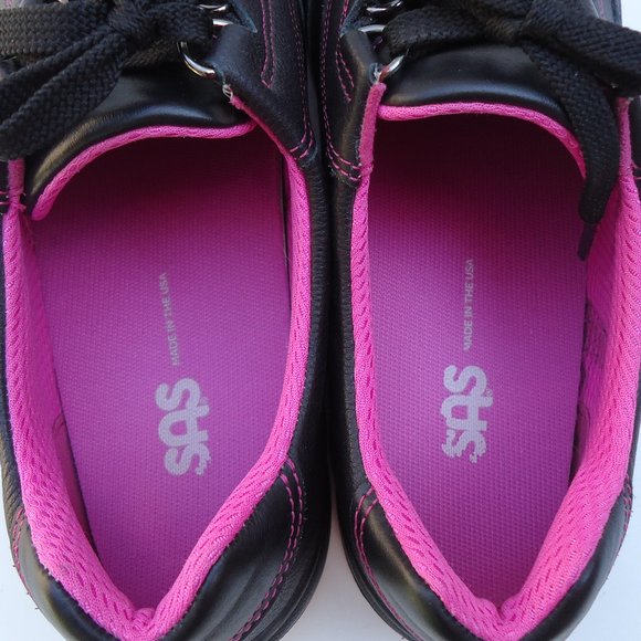 SAS | Shoes | Size Sas Sporty Black Leather Sneaker | Poshmark