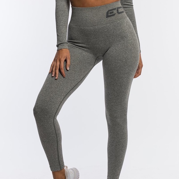ECHT Pants & Jumpsuits Echt Activewear Grey Ribbed Leggings Xs Poshmark