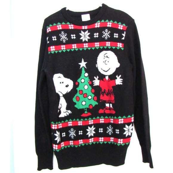 Peanuts Sweaters Charlie Brown Snoopy Christmas Knit Sweater Sm