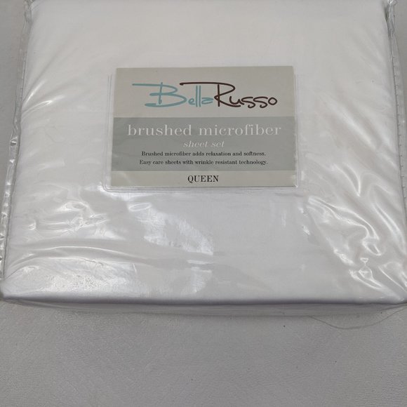 Bella Russo Bedding Bella Russo Microfiber White Sheet Plain Queen