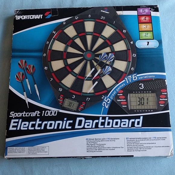 One example is the sportcraft electronic dartboard and cabinet set thats designed to hang on the wall. Sportcraft Games New Sportcraft 00 Electronic Dartboard Poshmark