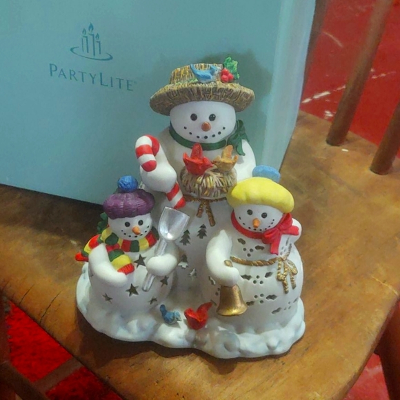 Partylite Christmas 2023 Trio PartyLite Holiday Partylite Snowman Trio Tlite Holder Poshmark