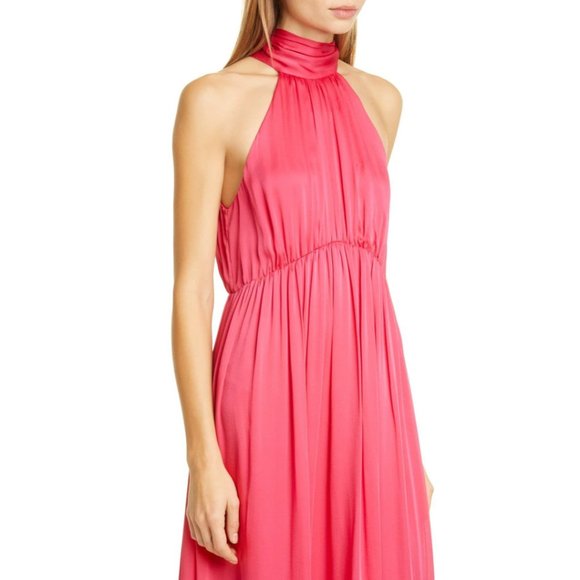 Zimmermann Dresses New 75 Zimmermann Pink Silk Halter Maxi Dress