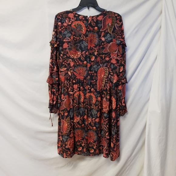 LOFT Dresses Loft Hydrangea Bouquet Ruffle Dress In Red 2 Poshmark