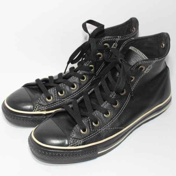 Converse Shoes Converse Allstar Euro Leather Black High Top 75 Poshmark