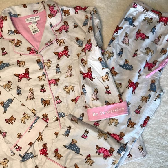 Details about Karen Neuburger Live Love Lounge Cute Dogs Pajama Set