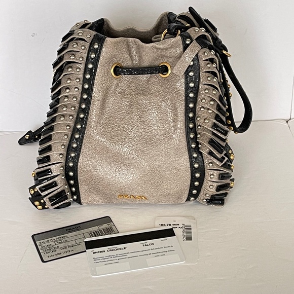 Prada Bags Prada Crackle Fringe Studded Bag Poshmark