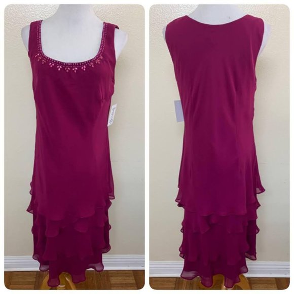 SL Fashions Dresses Sl Fashions Missy Embellished Tiered Hem Dress