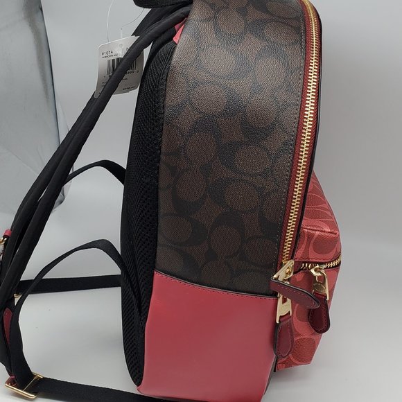 Coach Bags Coach Medium Charlie Backpack In Blocked Signature