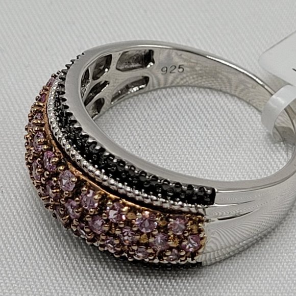 JTV/HSN Jewelry Jtvhsn 925 Ring With Pink And Black Stones Poshmark