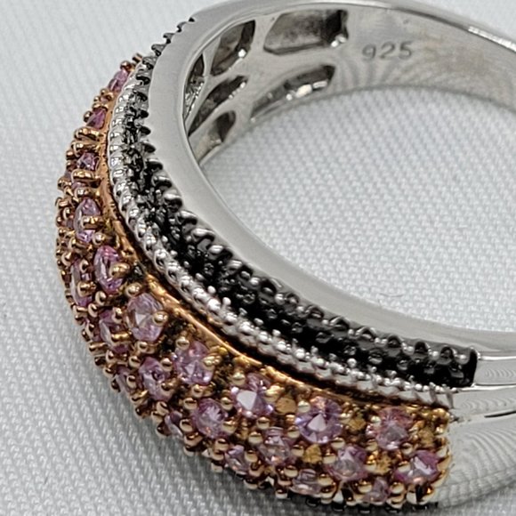 JTV/HSN Jewelry Jtvhsn 925 Ring With Pink And Black Stones Poshmark
