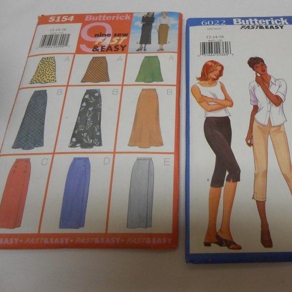 Butterick Other 2 Butterick Easy Patterns Sz 21416 Skirts Pants