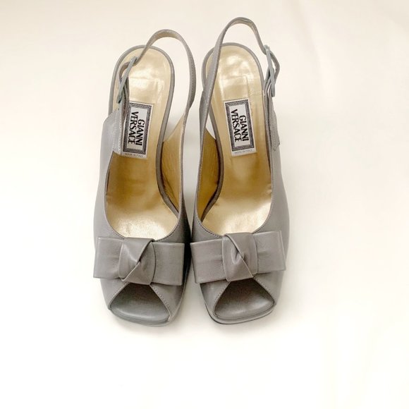 Versace Shoes Versace Vintage Peep Toe Sling Back Block Heels Poshmark