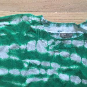 Falls Creek Sweaters Green White Tyedye Long Sleeve