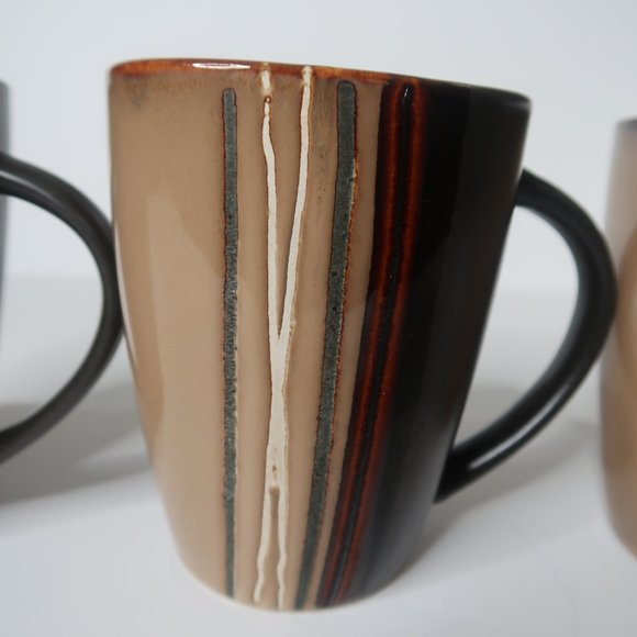 Home Trends Dining 3 Home Trends Bazaar Brown Coffee Mugs 4 58