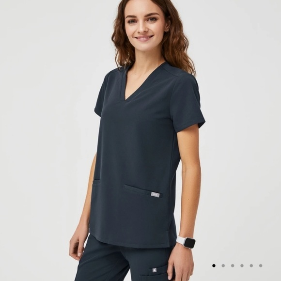 Figs Tops Figs Casma Scrub Top Dark Harbor Blue Grey Small Poshmark