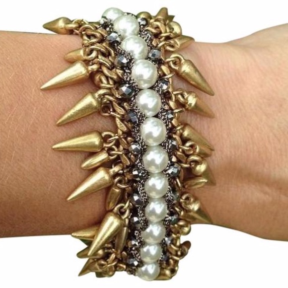 Stella & Dot Jewelry Stella Dot Jacinthe Bracelet Spikes Pearls