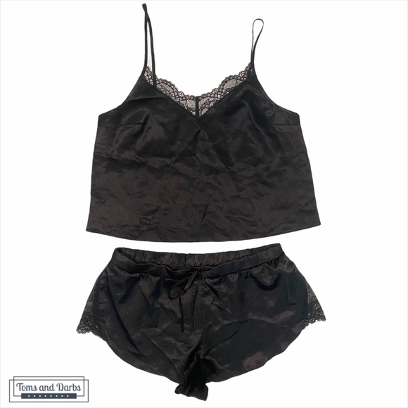 La SENZA Intimates & Sleepwear La Senza Black Satin Pajama Set With