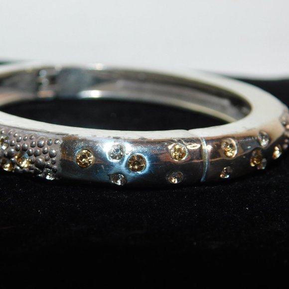 Brighton Jewelry Brighton Hinged Bangle Bracelet With Rhinestones