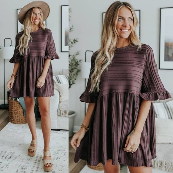 Free People Dresses Nwt Free People Take A Spin Purple Tunic Dress