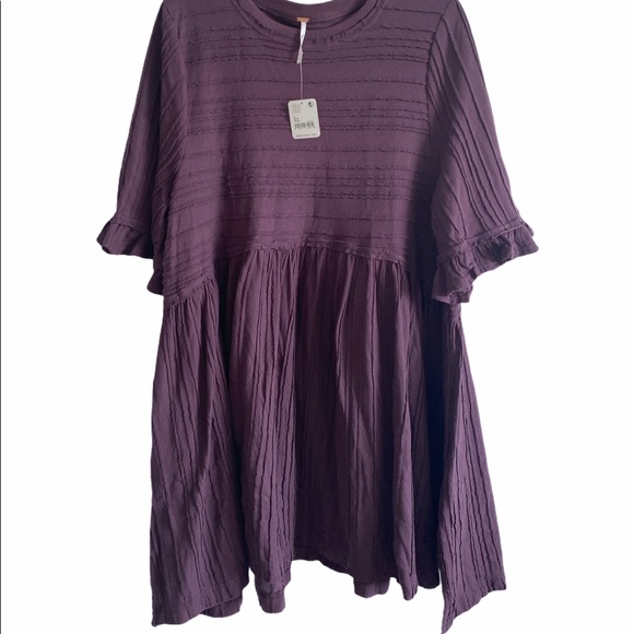 Free People Dresses Nwt Free People Take A Spin Purple Tunic Dress