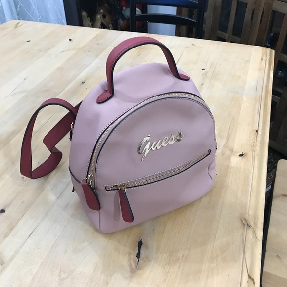 Guess Bags Guess Backpack Pink Burgundy Poshmark