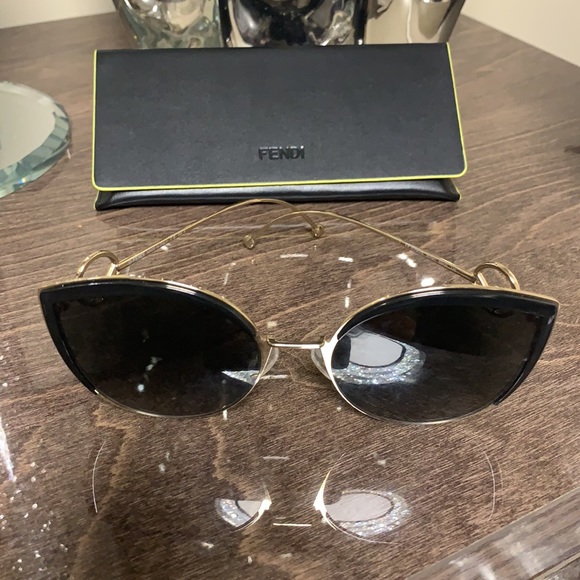 Fendi Accessories Fendi Ff290s Blackgold Cat Eye Sunglasses 58mm