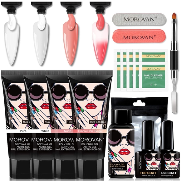 Morovan Makeup Morovan Polymer Nail Extension Gel Kit Poshmark