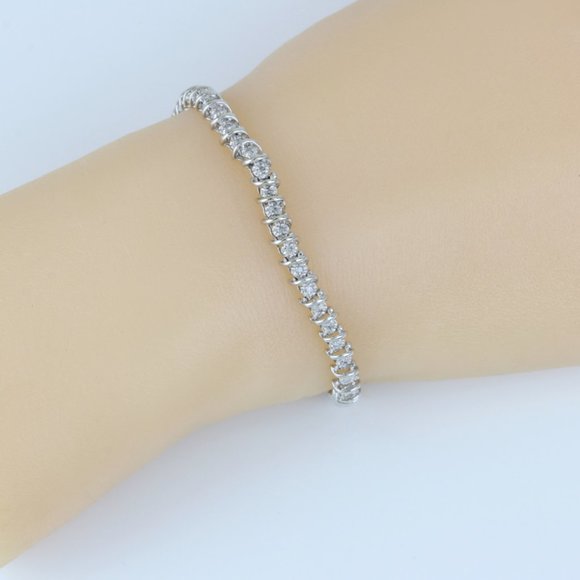 Jewelry 1k White Gold Diamond Tennis Bracelet Poshmark