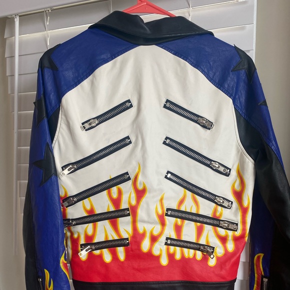 Current Mood Jackets & Coats Current Mood Graphic Moto Jacket Size M