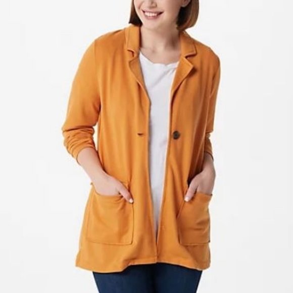 Cuddl Duds Tops Cuddl Duds Lightweight Comfort Blazer With Patch Pockets 8857 Poshmark