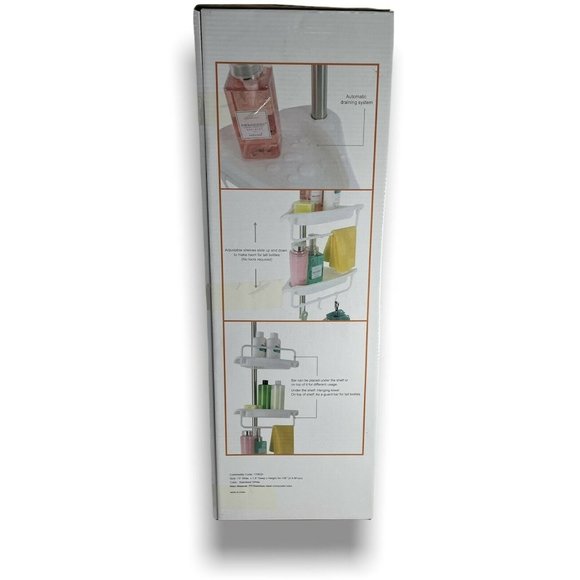 Allzone Bath Tension Shower Corner Caddy 4tier Adjustable Bathroom Shelf 34 Stainless Steel