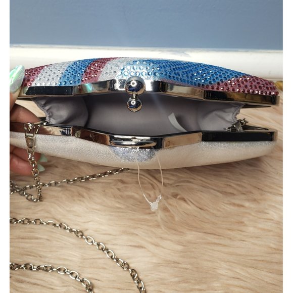 Alessi Bags Nwot Alessia Crossbody Rhinestone Star Clutch Purse