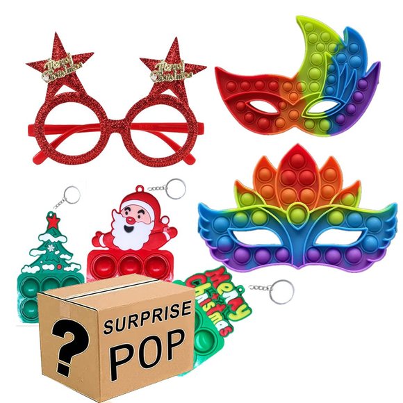 JSBLUERIDGE Toys Fidget Push Pop Assorted Pack Christmas Pop It