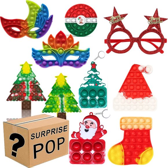 JSBLUERIDGE Toys Pop It Fidget Assorted Pack Christmas Pop It